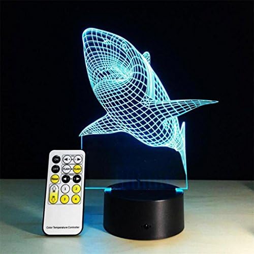 NWYJR Shark Colorful Night Light, LED Gradient 3D Night Light, Acrylic Colorful Table Lamp, Children's Room Decorative Light