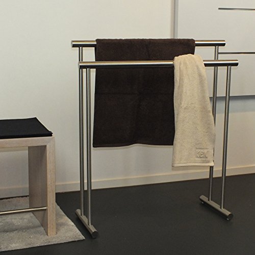 Kela 22691 Handtuchhalter, 2 Stangen, Rostfrei, Edelstahl 18/10, 85 cm Höhe, Priamo, Satiniert - 2