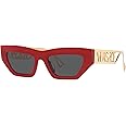Versace Woman Sunglasses Black Frame, Dark Grey Lenses, 53MM