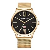 SSQ-CXO Herren Quarzuhr, Business Mode Runde Alloy Dial Mineralglas Spiegel High Quality Edelstahlband 30 Meter Wasserdichte Uhr