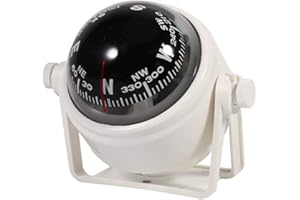 ‎VGEBY Kompass Boot, Einstellbare Navigation Nachtsicht Kugelkompass Bootskompass mit Halterung für Boot Auto Motorrad LKW(Weiß)