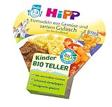 HiPP Eiernudeln mit Gemüse und zartem Gulasch Bio, 6er Pack (6 x 250 g)