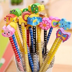 Parteet (Pack of 12) Pencils with Eraser for Kids (Made in India)