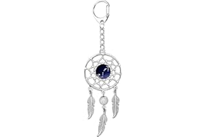 AMOR SPES Dream Catcher Key Chain Twelve Constellations Key Ring Vintage Feather Dream Catcher Keychains Birthday Gifts for Women Men