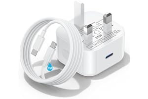 iPhone 17 16 15 Charger USB C Fast Charge for New Apple i Phone 17 Pro/17 Air/17 Pro Max/16e/16 Pro/16 Pro Max/16 Plus/15 Pro Max Plus,25W 1M USB Type C to C Charging Cable and Plug UK With USBC Lead