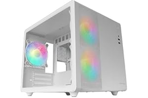 Mars Gaming MC-400 Biały, Kompaktowa Obudowa Graczy Micro-ATX, Pełne Okno Boczne Szkła Hartowanego, 3x Wentylatory FRGB 120mm, Panel Boczny Siatki Mesh