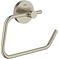 GROHE Essentials Toilet Paper Holder, German Engineered, Metal in Brushed Nickel and with Concealed Fastening, 40689EN1