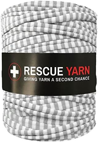 Grey with white stripes Rescue Yarn t-shirt yarn (large roll)