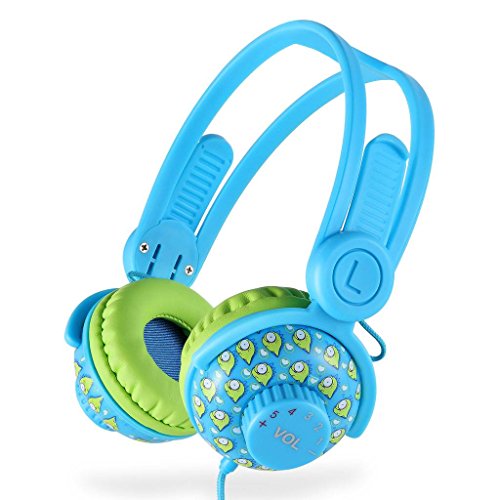 Preisvergleich Produktbild [Kopfhörer für Jungen], EasySMX KD-370 verdrahtete Kinderkopfhörer, sichere Lautstärkebegrenzung, 3,5 mm Audio Jack, Share Port für Kinder (blau)