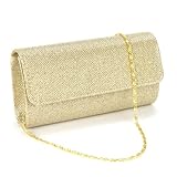  Anladia Elegant Damentasche Clutch Party Handtasche Abendtasche Brauttasche gild