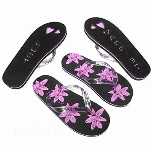 just married imprint flip flops