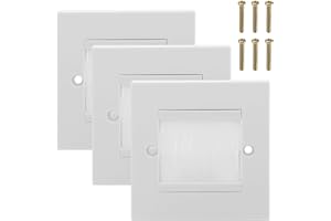 VIOLOTORIS 3pcs Brush Plate, Brush Wall Plate with 6pcs Screws, Single Gang White Brush Plate Faceplate, Cable Passthrough Wall Outlet Cable Entry Plate for Decorate Wall Home Office