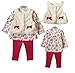 Arrowhunt Baby Girls Floral Tops Leggings Vest 3pcs Outfit Clothes Set Rose