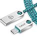 Tukzer Micro-USB to USB Cable Zinc Alloy-Nylon Braided (4 Feet/ 1.2 Meter) - High Speed, Quick Charge 2.4 Amp & Data Sync (Chevron Blue) RS.349.00