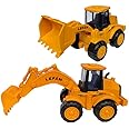 PLUSPOINT Excavator + Bulldozer Construction Vehicles for Kids Pretend Play Toy Trucks Play Set Building Vehicles Set for Kids 3-14 Years. (2Pc Bulldozer+ Excavator), Multi Color