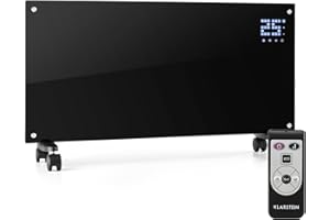 Klarstein Radiateur Electrique Mobile Silencieux, Chauffage Electrique Mural 2000W à Faible Consommation d'Energie pour Maison, Salle de Bain, Convecteur, Thermostat, Roulettes