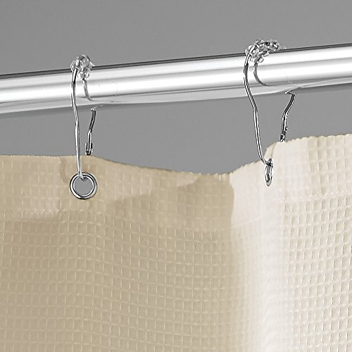 InterDesign York Duschvorhang aus Baumwollgemisch mit Waffelmuster – 183 x 183 cm, leinen - 3