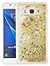 Produktbild ISENPENK Samsung Galaxy J5(2016) Hülle Silikon,Ultra Slim TPU Liquid Fließen Flüssig,Schutzhülle Muster[Gold] Glänzend Samsung Galaxy J5(2016)/J510FN/J5(2016) Duos Hülle Glitzer Durchsichtig Transparent Bling Strass Kristall Schutz Handy Hülle Case Tasche
