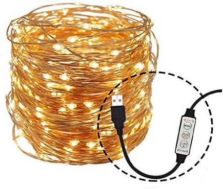 Led String Lights Fairy Lights Starry String Lights, Waterproof 10m 100 LED Starry Fairy String Lights, USB Powered, Warm White, Mood lighting, Decorative Rope Lights for Christmas, Party, Garden.