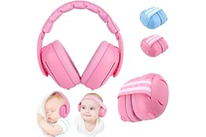 RPPIUP 2-in-1 Baby Ear Defenders for Babies and Toddlers, Kids Earmuffs With Soft Cushion and Adjustable Headband Ear Muffs for Noise Protection Cancelling baby headphones Airplane Essentials Sleeping