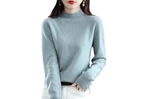 CUSON Cashmere Sweaters for Women, 100% Cashmere Long Sleeve Crew Neck Soft Warm Pullover Knit Jumpers
