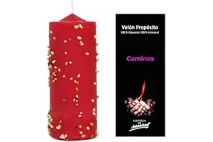 VELAS MARIANO Velón Propósito Abrir Todos Los Caminos – Rojo | Vela Ritualizada Artesanal con Sales y Resinas para Potenciar Proyectos y Eliminar Obstáculos | Con Oración e Instrucciones