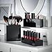 Beautify 3pc Acrylic Cosmetic Organiser Stand Set for Makeup, Accessories & Toiletries - Black
