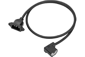 SilverStone PP16-1413R-80 – C14 till 90 graders högervinkel C13 strömförlängningskabel med låsuttag (80 cm), SST-PP16-1413R-8