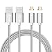 Produktbild Magnetisches USB Ladekabel DatenKabel[1m/3.3ft,2 Pack],EVIISO Magnetisches High Speed USB 2.0 A Male auf Micro USB Synchronisations und Ladekabel - Geflochtenes 2.4A Schnellladekabel für Android-Geräte, Samsung GalaxyS7 S7 Edge S6, Sony, HTC, Motorola und mehr(2 Pack Silber)