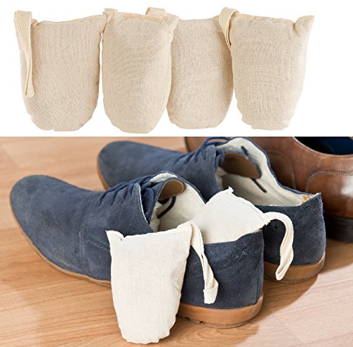 newgen medicals Ökologische Schuh-Erfrischer aus Baumwolle und Zedernholz, 4er-Set - 2