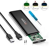 【NGFF zu USB Adapter】 unterstützt M.2 SSD: 2230/2242/2260/2280 mm. Aluminiummaterial, haltbarer, leichter und tragbar.
