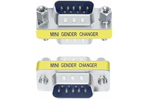 TECHZOCO Adaptateur RS232 DB9 mâle vers mâle, coupleur DB9, adaptateur de changeur de genre RS-232 - RS-485 - TTL - DB9, connecteur série mâle à mâle, RS232 Plug 9 broches