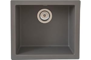 Respekta Évier de cuisine en minéralite 50 cm gris béton OHIO50X44G