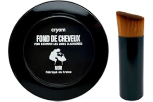 CRYOM - Routine cheveux clairsemés : Fond de Cheveux + Applicateur Kabuki pour estomper les zones clairsemées, la perte de cheveux et la calvitie. Densificateur de cheveux courts.