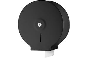 NICEME Dispenser di asciugamani di carta, Dispenser carta igienica commerciali, Funzione di blocco, Distributore industriale medio di rotoli, Diametro 255mm Mandrino 40mm, Nero