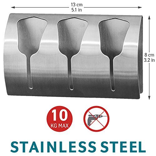 Tatkraft Bell Handtuchklemme Handtuchklemmleiste Bad und Küche Stark Selbstklebend Edelstahl - 3