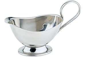 APS salsiera in acciaio inossidabile di alta qualità, cena di Natale, salsa per arrosti/dessert, stoviglie, per 250 ml, 16 x 7,5 cm, H: 9 cm