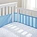 BreathableBaby 4 Sided Cot Mesh Liner in Mist (Blue)
