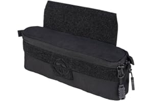 TOPTACPRO Pochette de vidange Tactique Pochette Admin Pochette d'organisation d'outils Utilitaires pour Gilet Airsoft Paintball Drop Pouch 500D Nylon (Black)