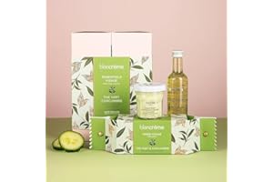 BLANCREME Blancrème - Coffret Cadeau 3 soins Visage Thé Vert Concombre: Gelée Micellaire, Exfoliant Visage, Masque visage, jusqu'a 98% d'ingrédients d'origine naturelle - Made in France
