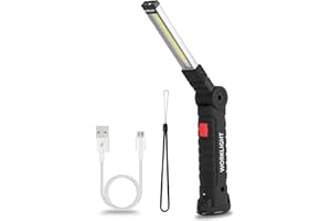 Suranew Torcia LED Lampada da Lavoro Ricaricabile USB lampada magnetica COB Lampade di Ispezione 5 modalità lampada e Gancio per Auto/Campeggio/BBQ/Home e di Emergenza