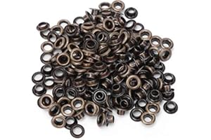 HEEPDD 100 Sätze Ösen, 4 MM Doppelseite Kleidersack Ledergürtel Dekoration mit 100 Stücke Dichtung für Schuh Kleidung Lederhandwerk Taschen Etikett(Bronze)