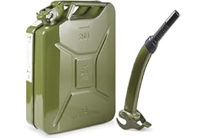 OIPPS Invopak 20 Litre Metal Jerry Can, UN Approved Can for Petrol, Diesel, Fuel in Green with Fixed Spout