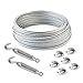 Produktbild 5m DRAHTSEIL SET 3mm 6x7+FC + 6 x SEILKLEMMEN 3mm DIN 741 + 2 x SPANNSCHLOSS M5 HAKEN - ÖSE verzinkt Stahlseil Forstseil Windenseil Seil Draht Stahl Drahtseilklemmen Drahtseil Drahtseilklemme Klemme Anschlagseil Spannschlösser Spannschloß Seilspanner Spanner