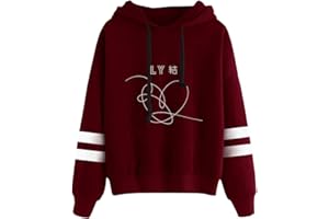 Yovvin BTS Hoodie, KPOP Bangtan Jungen [Love Yourself 結 Answer] Pullover Sweatshirt Kapuzenpullover Winter Warme Jumper für Liebespaar Männer Damen Herren Jugendliche