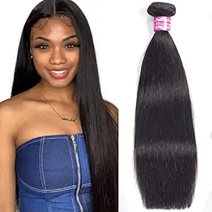 Alula Hair 14� : Brazilian Virgin Hair Straight Human Hair 1 Bundle 14 Inch 100G 100% Unprocessed Straight Hair Weave Natural Black Color Brazilian Straight Hair Bundles �