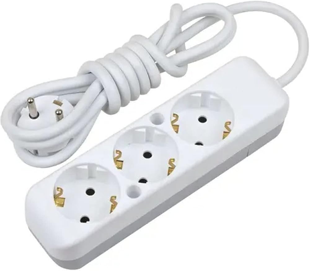 Mobee 3lü Üçlü 5 Metre Uzatma Kablolu Anahtarsız Topraklı Grup Priz Elektirik Uzatma Kablosu