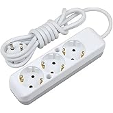 Mobee 3-Piece Triple 5 Meter Extension Cable Keyless Grounded Group Socket Electric Extension Cable