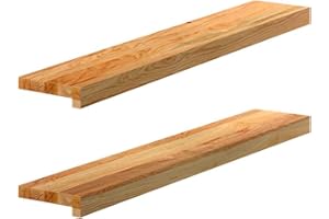 vidaXL Solid Oak Window Sills - 2 pcs, Light Brown 90x15x2 cm, Untreated Surface for Customizing, Durable & Versatile Wooden Ledges