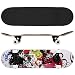 Produktbild Ancheer Skateboard Funboard besonders für Jugendliche und Liebespaar 4 Muster wählbar feines Design 7-lagigem Ahornholz inkl. Tragetasche T-Schraubenschlüssel Räder Holzboard Longboard beliebt komplett Board